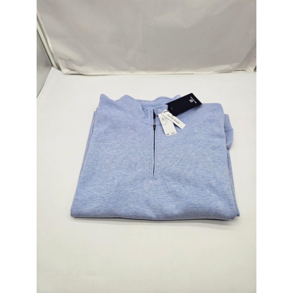 Magaschoni Quarter 1/4 Zip Pullover Men's XL Blue NWT Cotton Blend